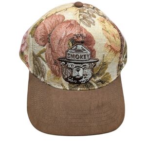 American Needle Smokey Bear Embroidered Floral Baseball Hat NWT